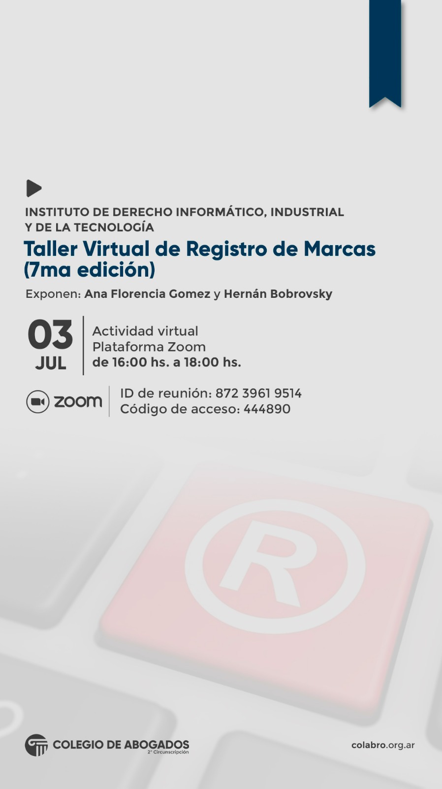 TALLER VIRTUAL DE REGISTRO DE MARCA (7ma edición) - 03/07/2024